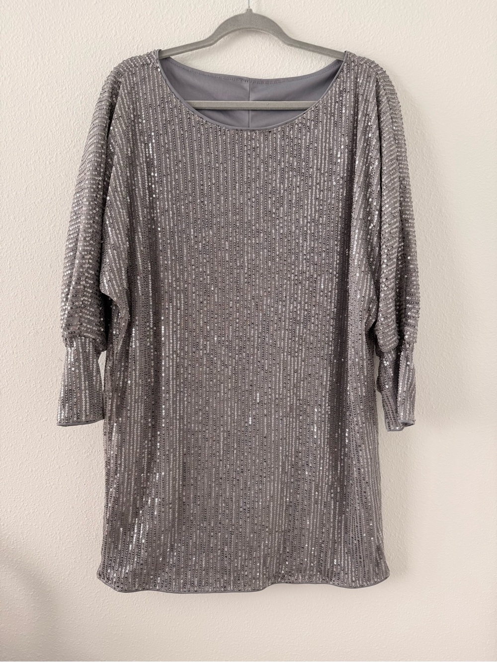 SHEIN Silver Sequin Mini Dress